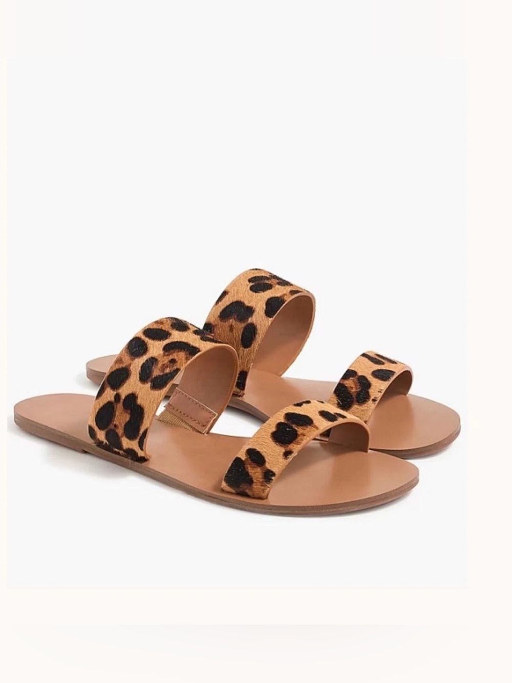 J.Crew Leopard Cheetah Calf Hair Sandals Size 7